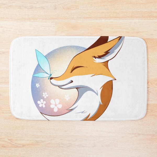 Item preview, Happy Fox And Glowing Blue Butterfly Dreamy Forest Art designed and sold by MutzelArts.