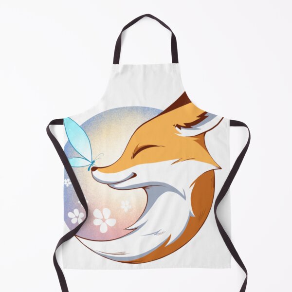Item preview, Happy Fox And Glowing Blue Butterfly Dreamy Forest Art designed and sold by MutzelArts.