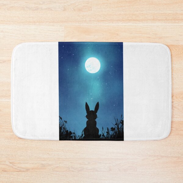 Item preview, Moonlight Bunny Silhouette Stargazing Night Sky designed and sold by MutzelArts.