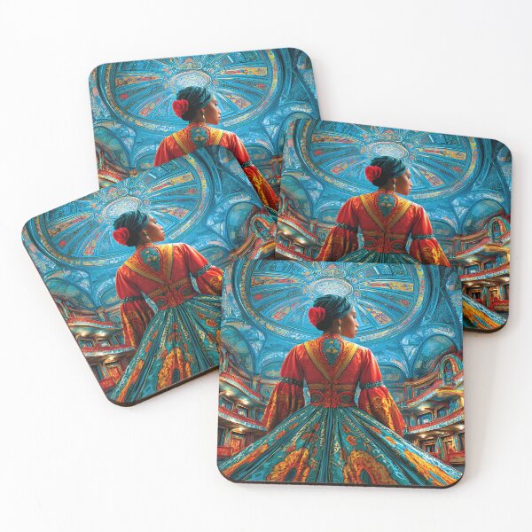 Item preview, Vibrant Woman in Colorful Traditional Dress Portrait designed and sold by Artessie.