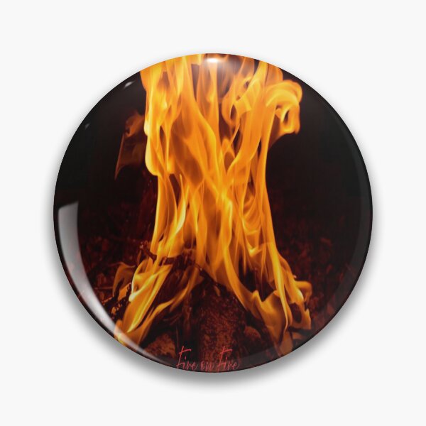 Item preview, Aesthetic Campfire in the Dark with "Fire on Fire" Red Neon Script designed and sold by 21ARTSHIRT21.
