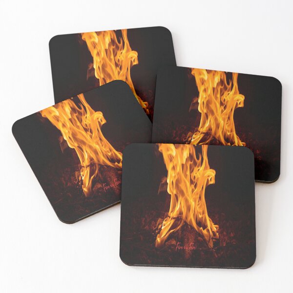 Item preview, Aesthetic Campfire in the Dark with "Fire on Fire" Red Neon Script designed and sold by 21ARTSHIRT21.