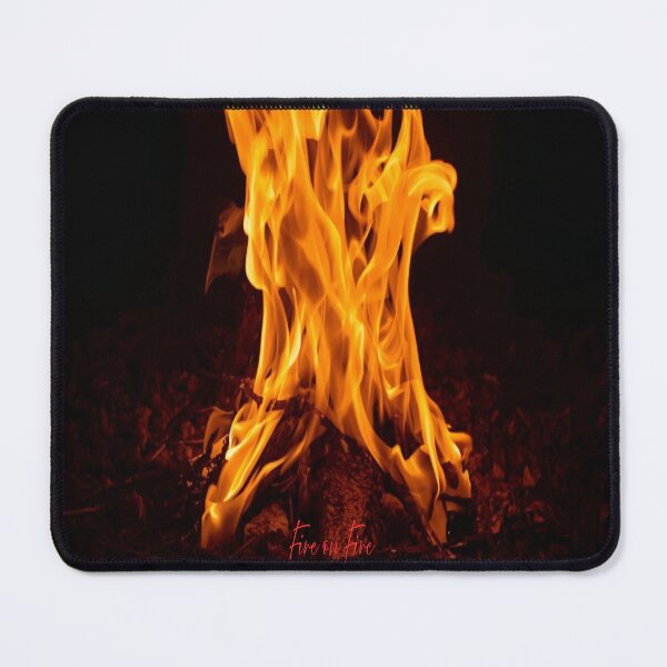 Item preview, Aesthetic Campfire in the Dark with "Fire on Fire" Red Neon Script designed and sold by 21ARTSHIRT21.