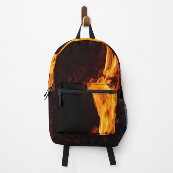 Item preview, Aesthetic Campfire in the Dark with "Fire on Fire" Red Neon Script designed and sold by 21ARTSHIRT21.