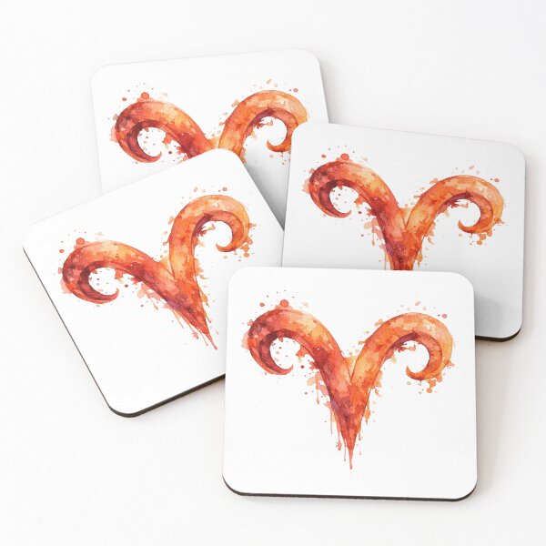 Item preview, Watercolor Aries Fire Orange Zodiac Sign designed and sold by AlfeArts.