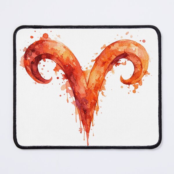 Item preview, Watercolor Aries Fire Orange Zodiac Sign designed and sold by AlfeArts.