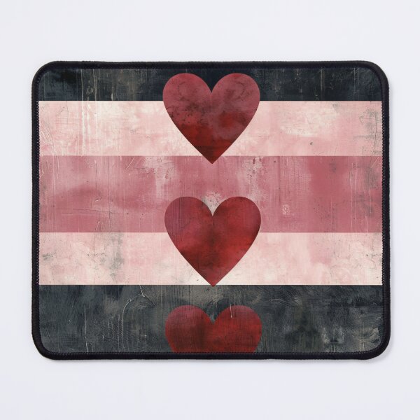 Item preview, Abstract Red Hearts Wall Art Neutral Striped Background designed and sold by NarjaShop.