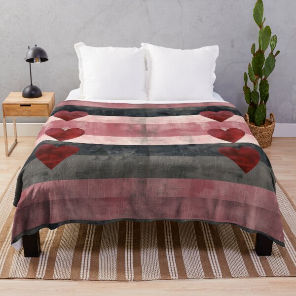 Item preview, Abstract Red Hearts Wall Art Neutral Striped Background designed and sold by NarjaShop.