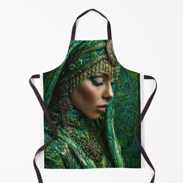 Item preview, Elegant Green-Hued Portrait in Artistic Style designed and sold by Artessie.