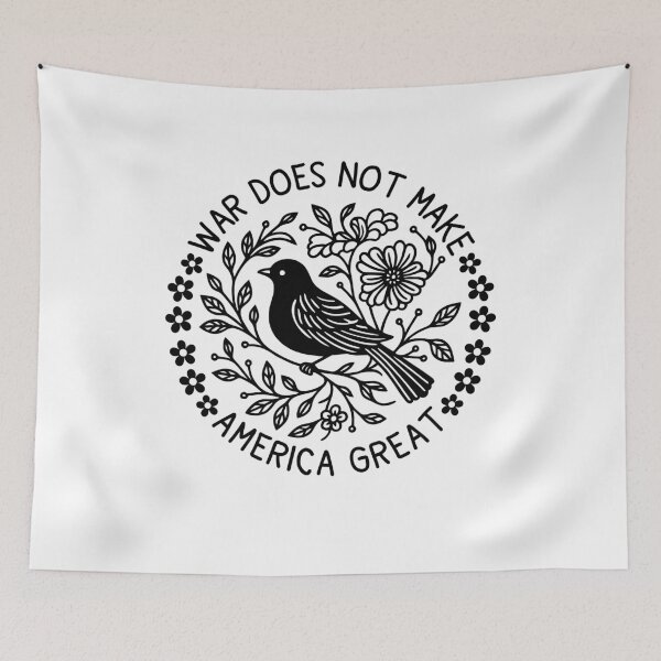 Item preview, War Does Not Make America Great Floral No War in Iran Protest Anti Trump FDT  designed and sold by gunaone-design.