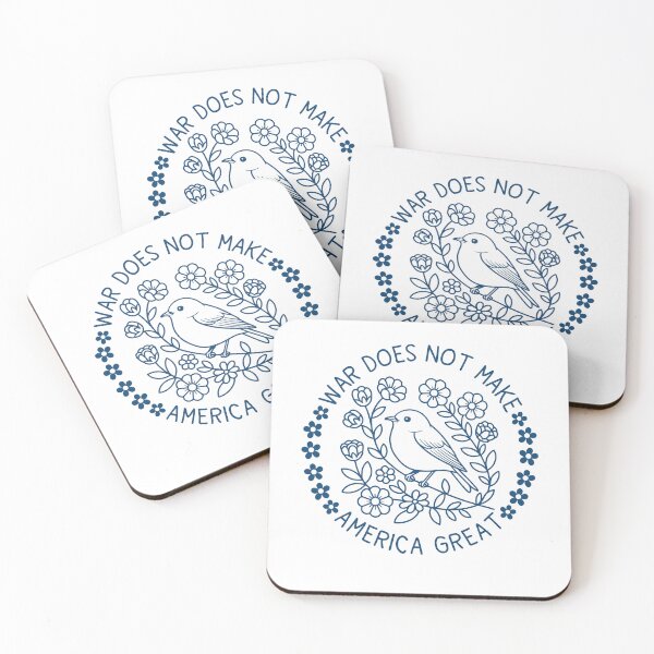 Item preview, Copy of War Does Not Make America Great Floral Bird No War in Iran Protest Anti Trump FDT  designed and sold by gunaone-design.