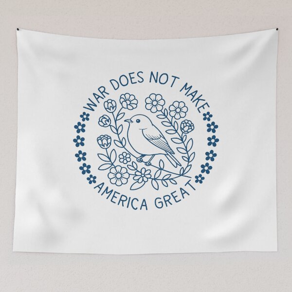 Item preview, Copy of War Does Not Make America Great Floral Bird No War in Iran Protest Anti Trump FDT  designed and sold by gunaone-design.