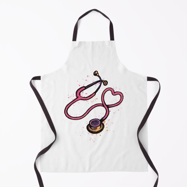 Item preview, Stethoscope with heart, medical symbol for doctors and healthcare workers, purple and pink watercolor designed and sold by Drawmecute.