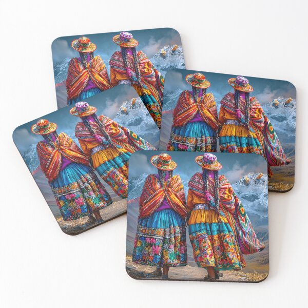 Item preview, Colorful Peruvian Women in Traditional Attire designed and sold by Artessie.
