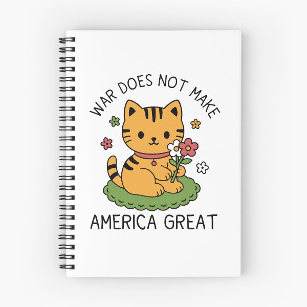 Item preview, War Does Not Make America Great Floral Cat No War in Iran Protest Anti Trump FDT  designed and sold by gunaone-design.