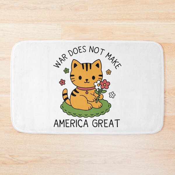 Item preview, War Does Not Make America Great Floral Cat No War in Iran Protest Anti Trump FDT  designed and sold by gunaone-design.