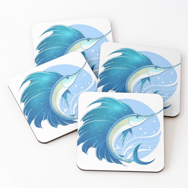Item preview, Magical Blue Galaxy Sailfish Ocean Art designed and sold by RamneekFraty.