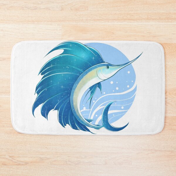 Item preview, Magical Blue Galaxy Sailfish Ocean Art designed and sold by RamneekFraty.
