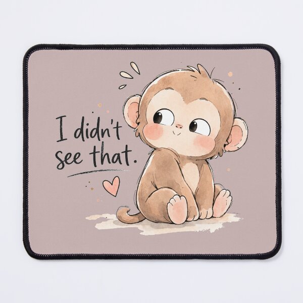 Item preview, Funny Monkey "I didn't See That" Watercolor Illustration, Awkward Meme designed and sold by HumanMess.
