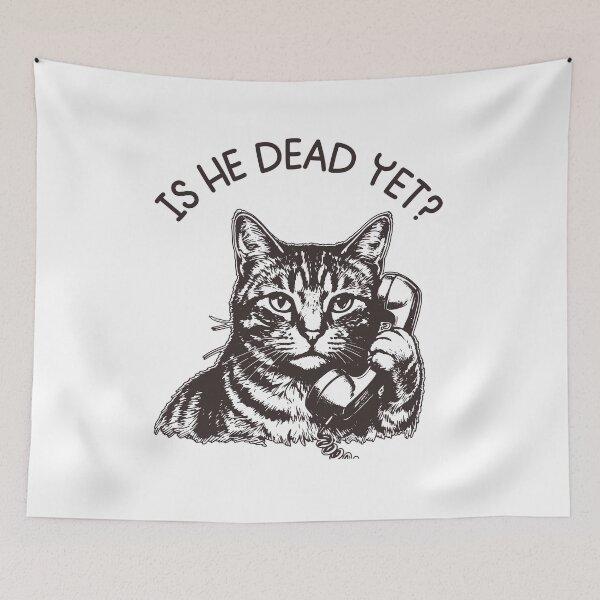 Item preview, Is He Dead Yet Cat Protest Anti Trump Subtle FDT Funny Cat Political Resist And Persist designed and sold by gunaone-design.
