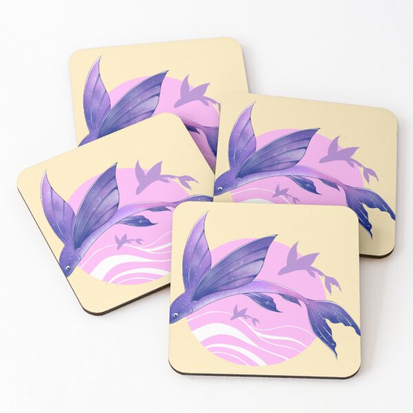 Item preview, Fantasy Galaxy Flying Fish Pastel Pink Moon designed and sold by RamneekFraty.