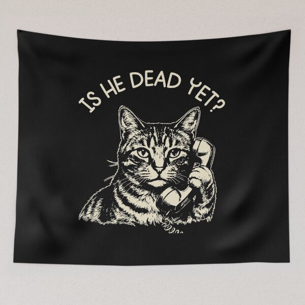 Item preview, Is He Dead Yet Cat Protest Anti-Trump Subtle FDT Funny Political Resist And Purrsist Cat designed and sold by gunaone-design.