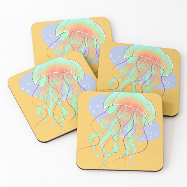 Item preview, Pastel Neon Galaxy Jellyfish Floating In Space designed and sold by RamneekFraty.