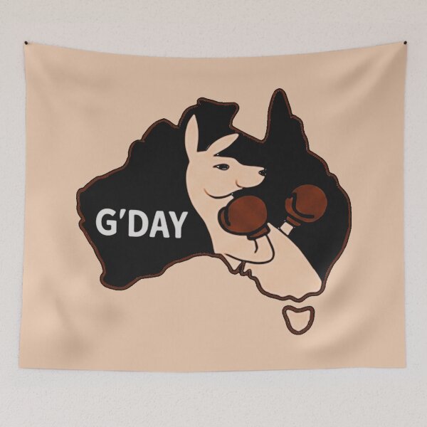Item preview, Boxing Kangaroo over Australia designed and sold by Corinne Alexa Jackson.