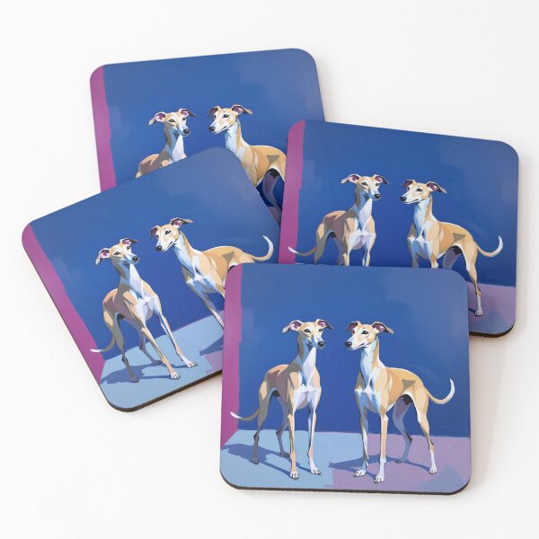 Item preview, Colorful Greyhound Duo Illustration designed and sold by KiraChie.
