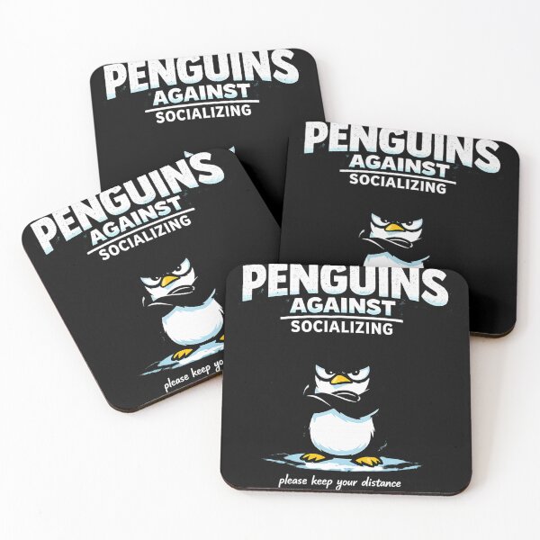 Item preview, Penguins Against Socializing Please Keep Your Distance Funny Quote designed and sold by Pawsome Quotes.