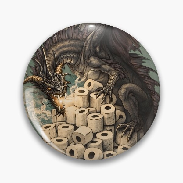 Item preview, Funny bathroom humor: Toilet Paper Hoarder Dragon designed and sold by DungeonAtelier.