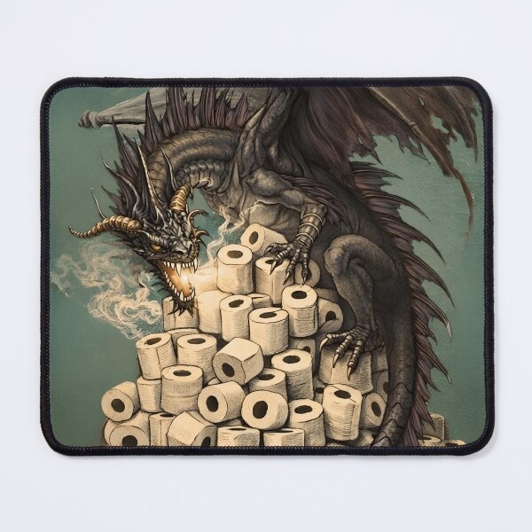 Item preview, Funny bathroom humor: Toilet Paper Hoarder Dragon designed and sold by DungeonAtelier.