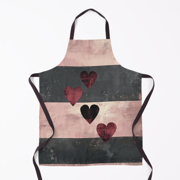 Item preview, Abstract Red Hearts Wall Art Neutral Striped Background designed and sold by NarjaShop.