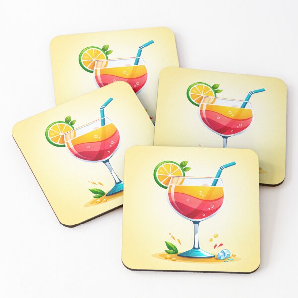 Item preview, Colorful Tropical Cocktail Drink Illustration | Summer Beverage Vector Art designed and sold by ArtoryNest.