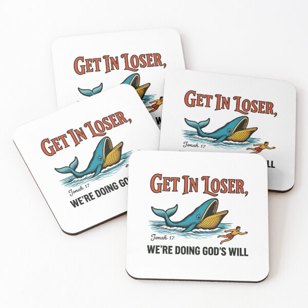 Item preview, Get In Loser We're Doing God's Will — Retro Jonah and the Whale Biblical Humor Illustration designed and sold by Colorful-Garden.