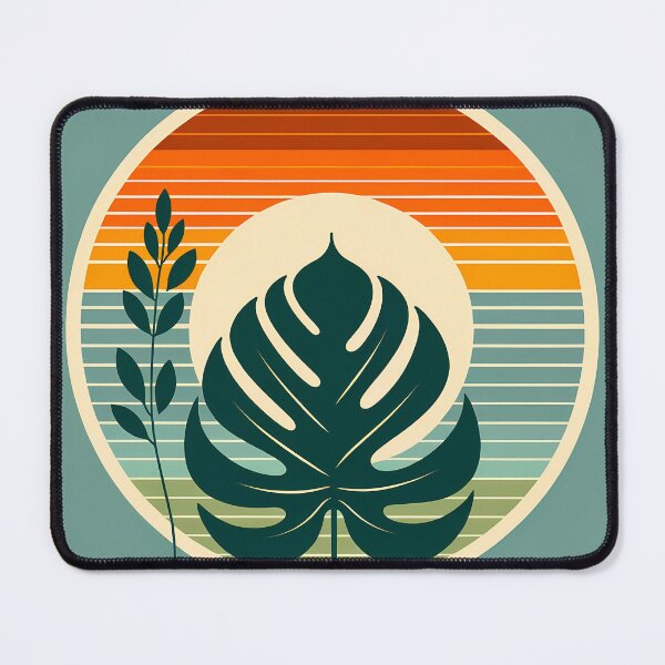 Item preview, Retro Monstera Leaf Sunset designed and sold by InkSmithery.