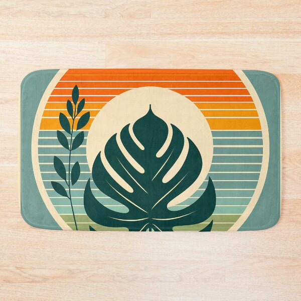 Item preview, Retro Monstera Leaf Sunset designed and sold by InkSmithery.