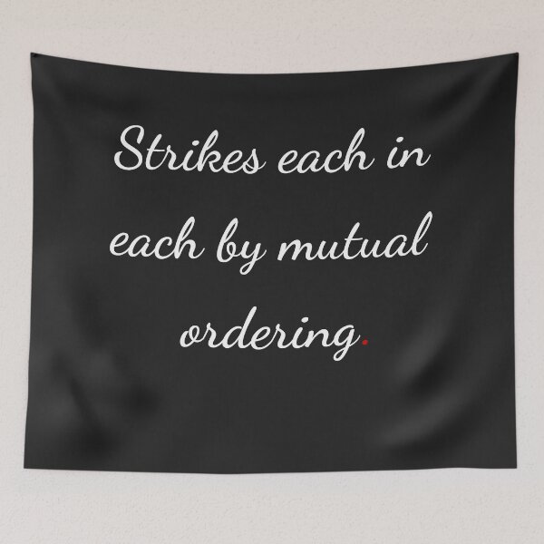 Item preview, "Strikes each in each by mutual ordering" - handwriting white designed and sold by ariksworld.