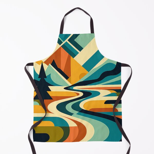 Item preview, Geometric Mountain River Landscape designed and sold by InkSmithery.