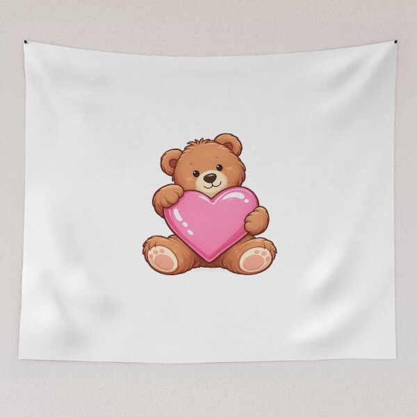 Item preview, Cute Teddy Bear Holding Heart  | Love Illustration | Valentine Design designed and sold by Hellohychandan.