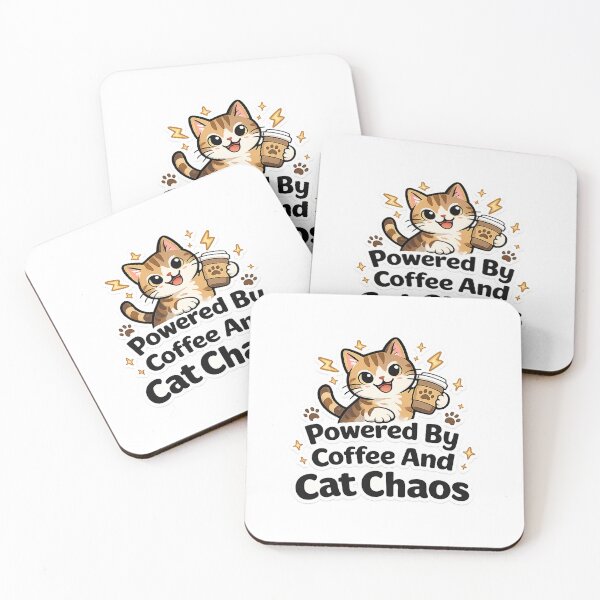 Item preview, Powered By Coffee And Cat Chaos Funny Cat Design designed and sold by StyleLap.