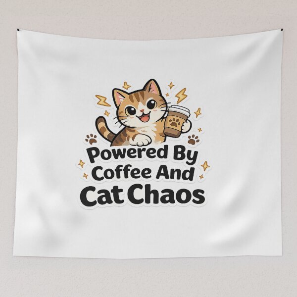 Item preview, Powered By Coffee And Cat Chaos Funny Cat Design designed and sold by StyleLap.