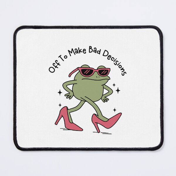 Item preview, Off To Make Bad Decisions Frog Funny Animal Meme designed and sold by gunaone-design.