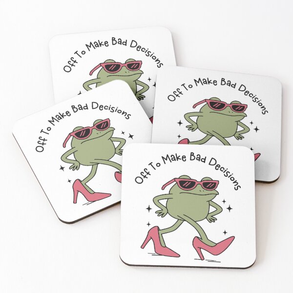 Item preview, Off To Make Bad Decisions Frog Funny Animal Meme designed and sold by gunaone-design.