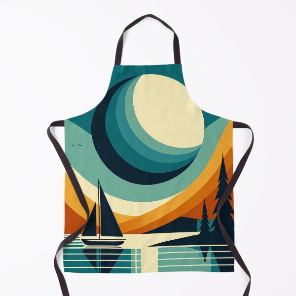 Item preview, Luna geométrica sobre un velero en el lago designed and sold by InkSmithery.