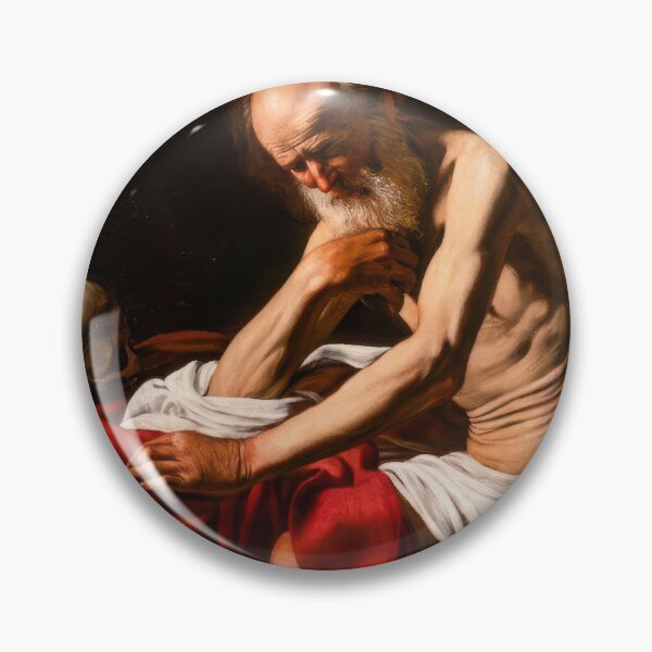 Item preview, Saint Jerome Meditation Caravaggio Baroque Religious Painting Print designed and sold by TheSoulOfArt.