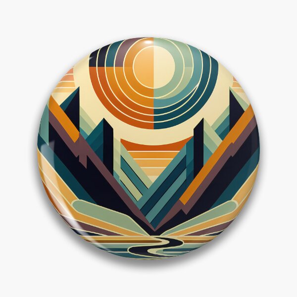 Item preview, Geometric Sun Over Mountain Valley designed and sold by InkSmithery.