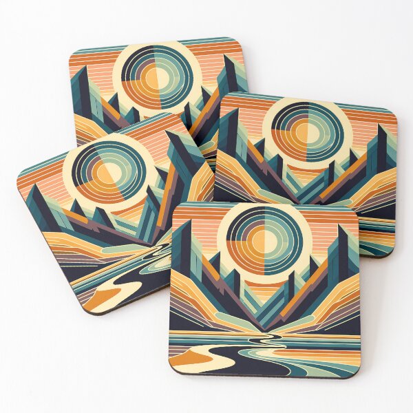 Item preview, Geometric Sun Over Mountain Valley designed and sold by InkSmithery.