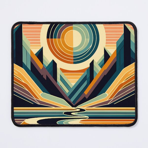 Item preview, Geometric Sun Over Mountain Valley designed and sold by InkSmithery.