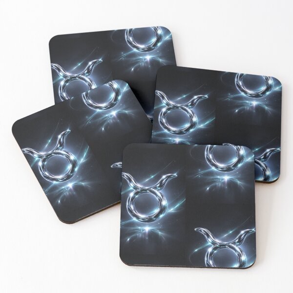 Item preview, Taurus Zodiac Symbol Dark Aesthetic Chrome Design | Luxury Horoscope Art | Taurus Season Gift | Astrology Minimal Sign designed and sold by Bonitivity Zodiacs.